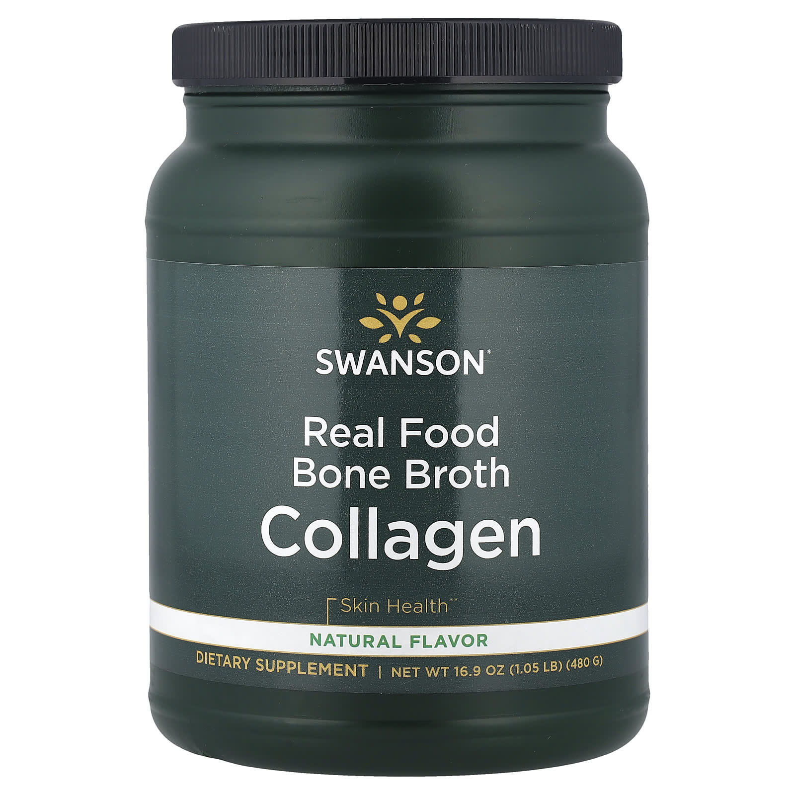 Swanson, Real Food Bone Broth Collagen, Natural, 16.9 oz (480 g)