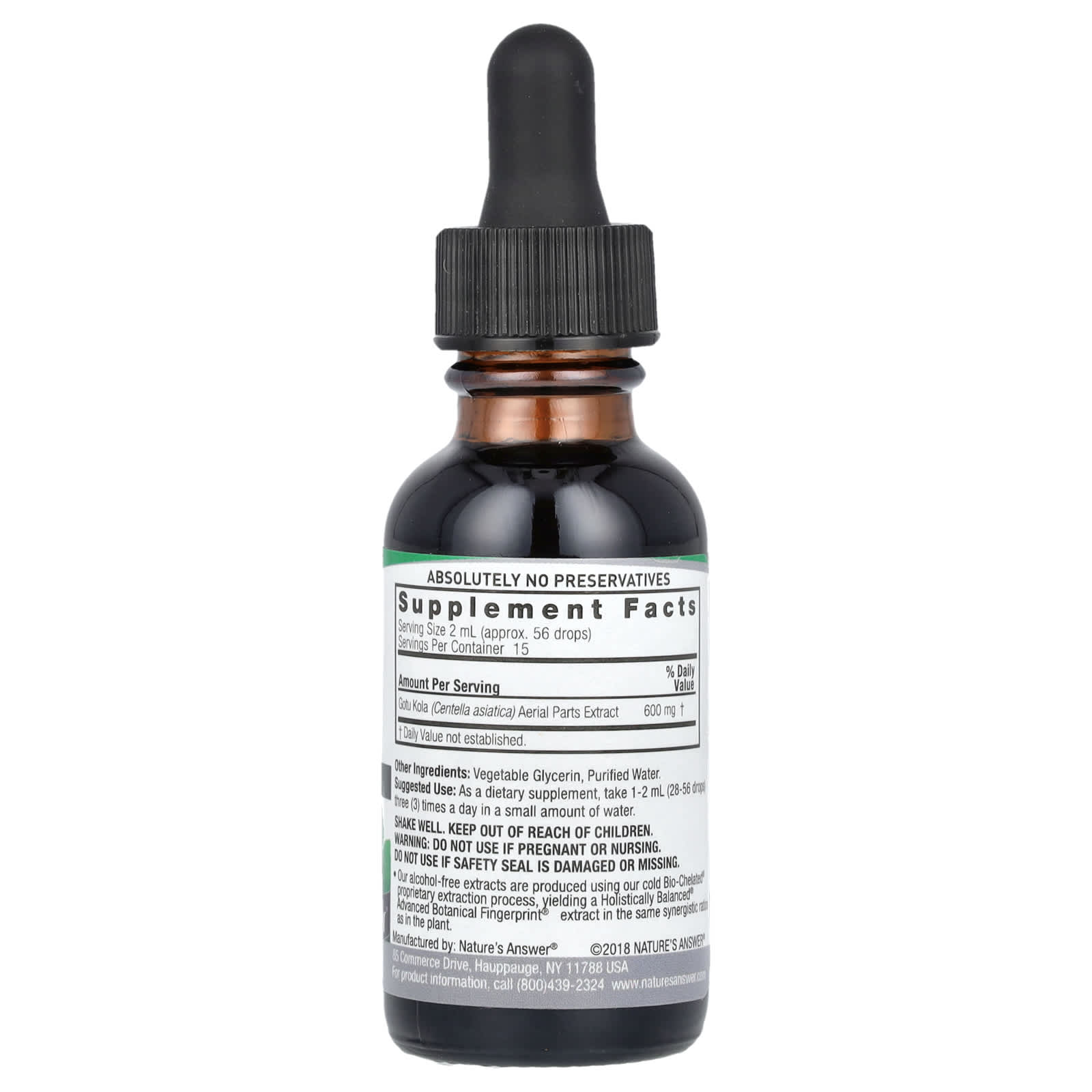 Nature's Answer, Gotu Kola Extract, Alcohol-Free, 2,000 mg, 1 fl oz (30 ml)