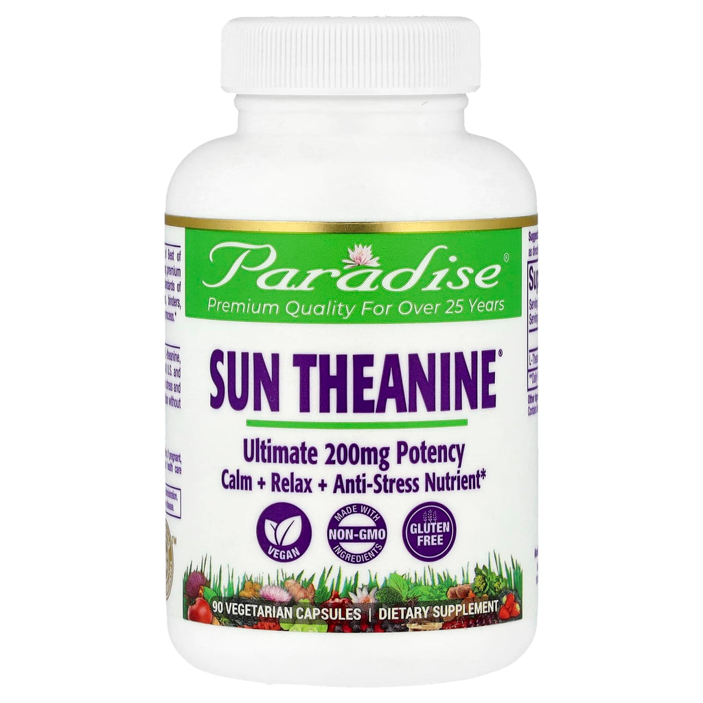 Paradise Herbs, Sun Theanine®, 200 mg, 90 Vegetarian Capsules