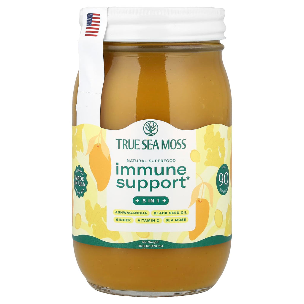 True Sea Moss, Natural Superfood, Immune Support 5 In 1, Mango, 16 fl oz (473 g)