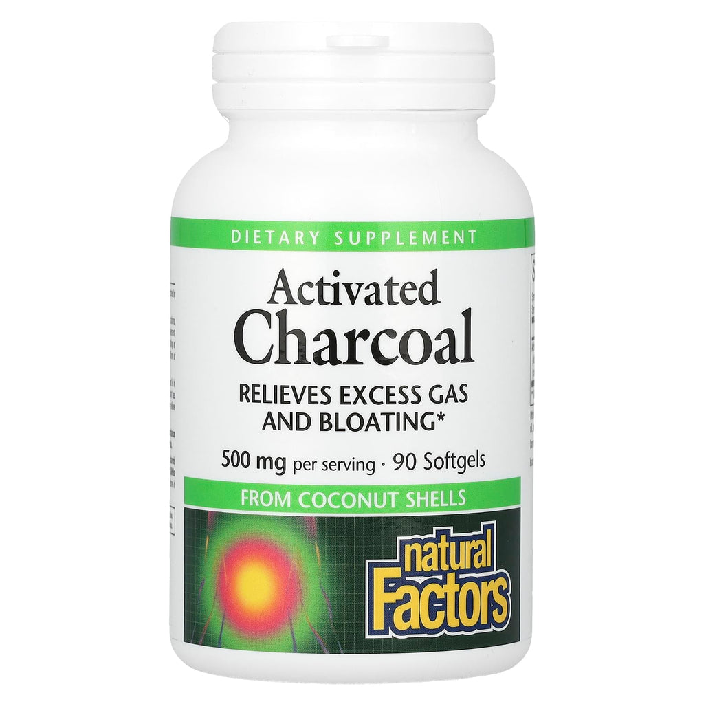 Natural Factors, Activated Charcoal, 90 Softgels (250 mg per Softgel)