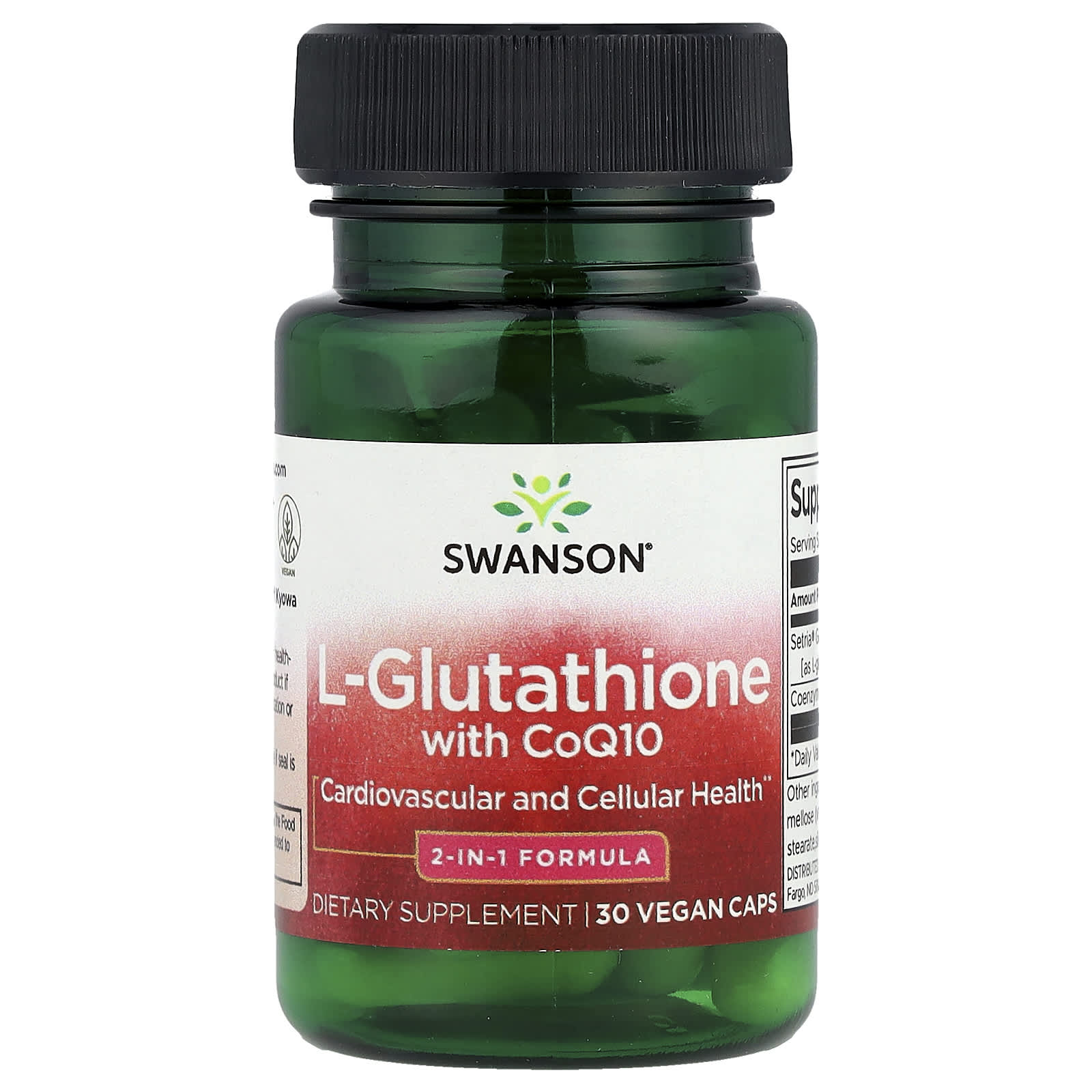 Swanson, L-Glutathione with CoQ10, 30 Vegan Caps