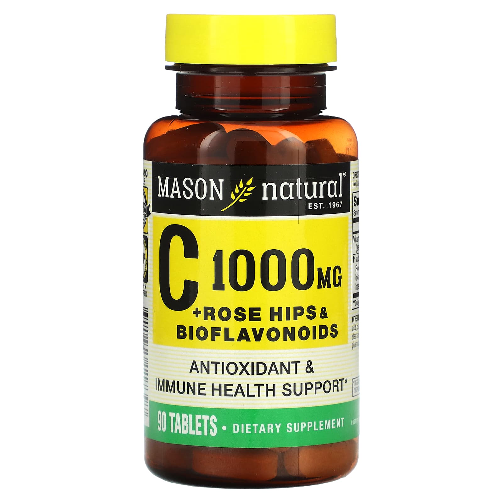 Mason Natural, Vitamin C with Rose Hips & Bioflavonoids, 90 Tablets