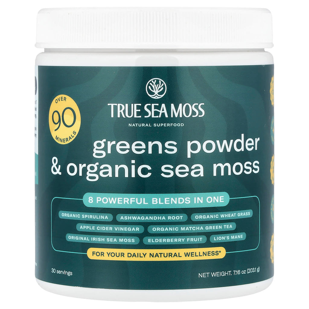 True Sea Moss, Natural Superfood, Greens Powder & Organic Sea Moss, 7.16 oz (203.1 g)