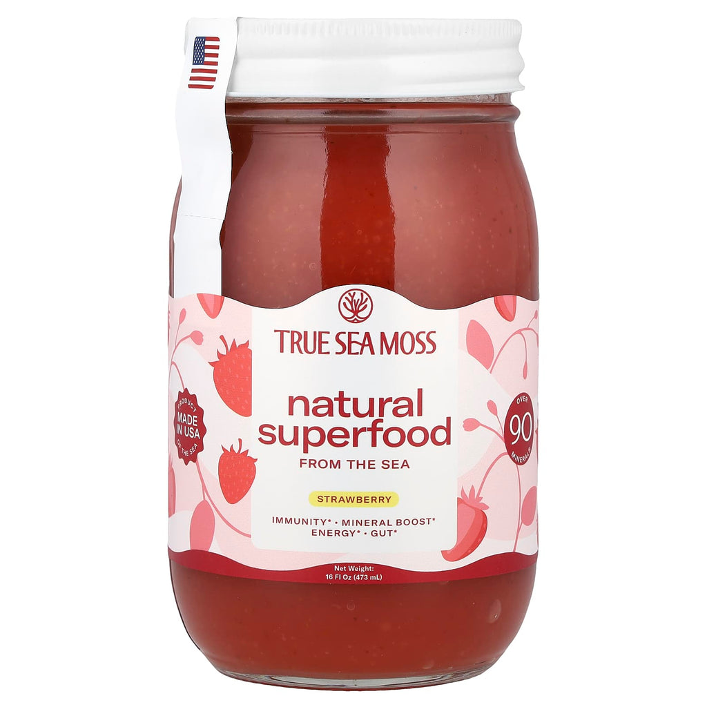 True Sea Moss, Natural Superfood From The Sea, Strawberry, 16 fl oz (473 ml)