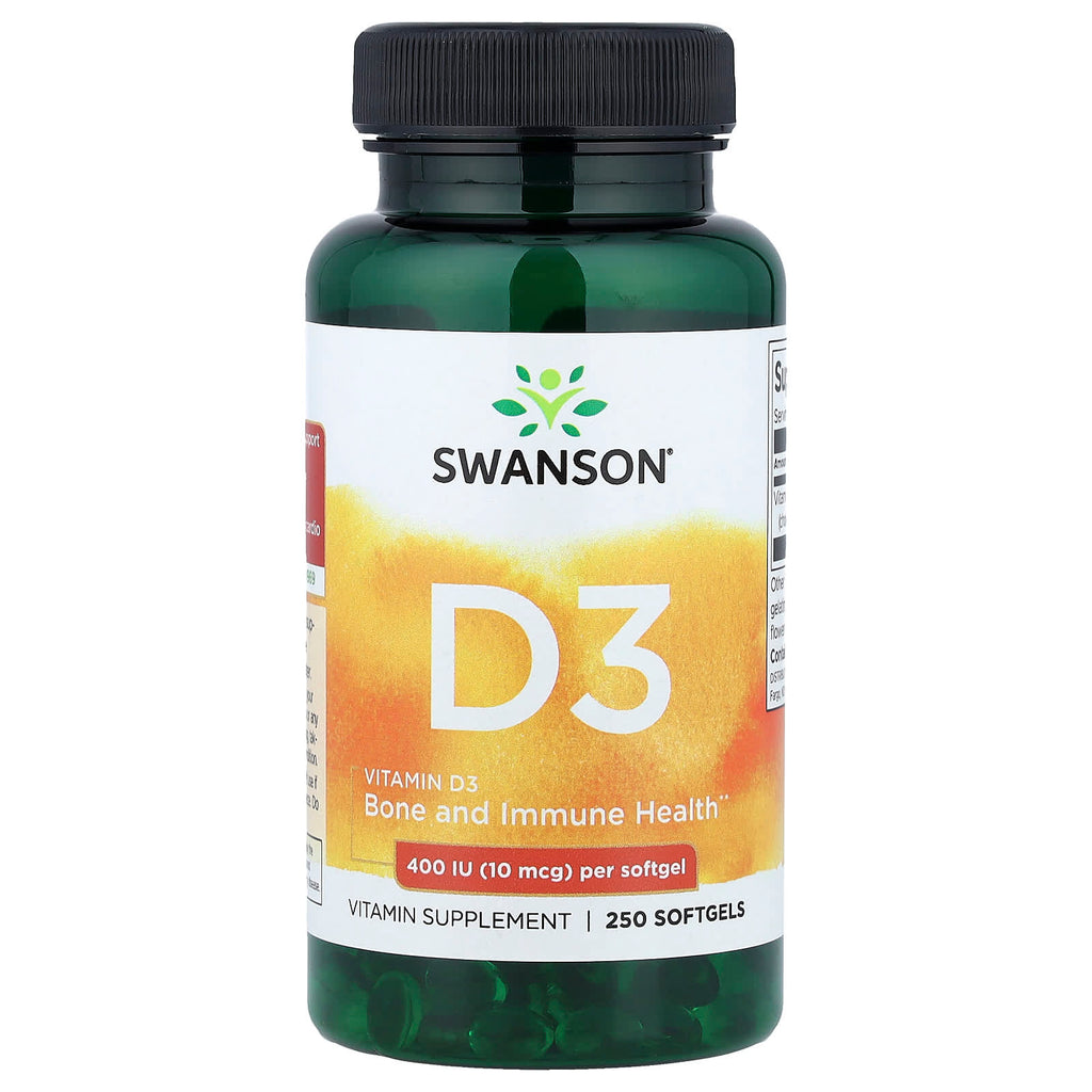 Swanson, Vitamin D3, 10 mcg (400 IU), 250 Softgels