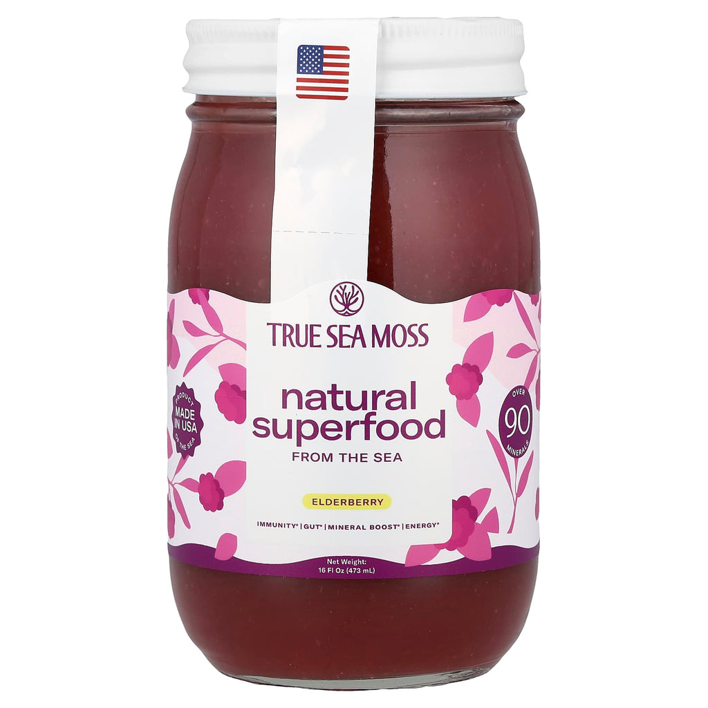 True Sea Moss, Natural Superfood From The Sea, Elderberry, 16 fl oz (473 ml)