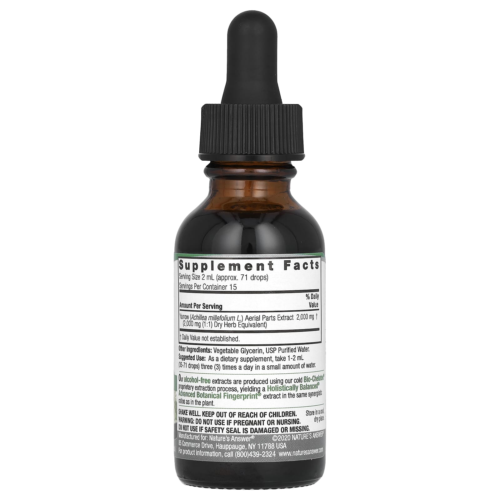 Nature's Answer, Yarrow Aerial Parts, Alcohol-Free, 2,000 mg, 1 fl oz (30 ml)