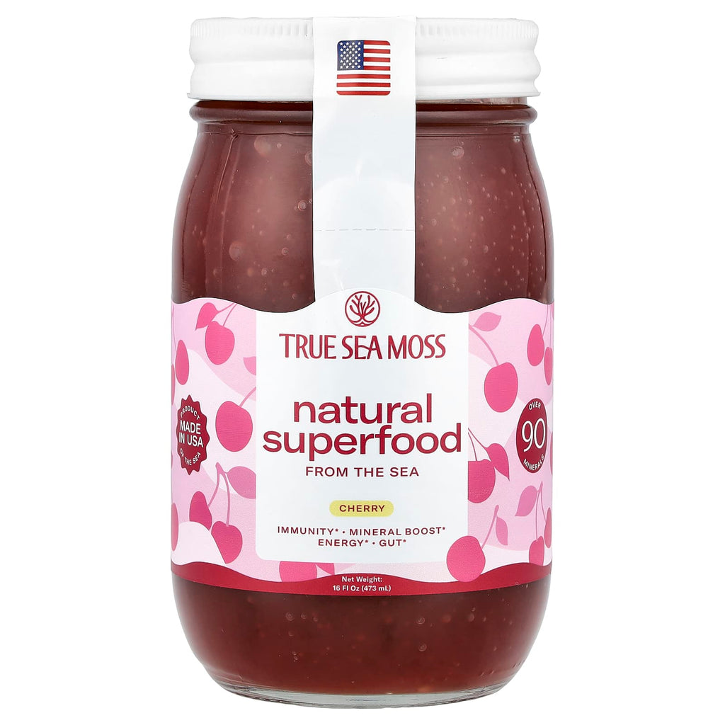True Sea Moss, Natural Superfood From the Sea, Cherry, 16 fl oz (473 ml)