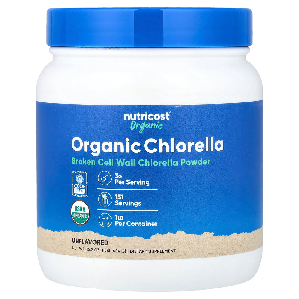 Nutricost, Organic Chlorella Powder, Unflavored , 16 oz (454 g)