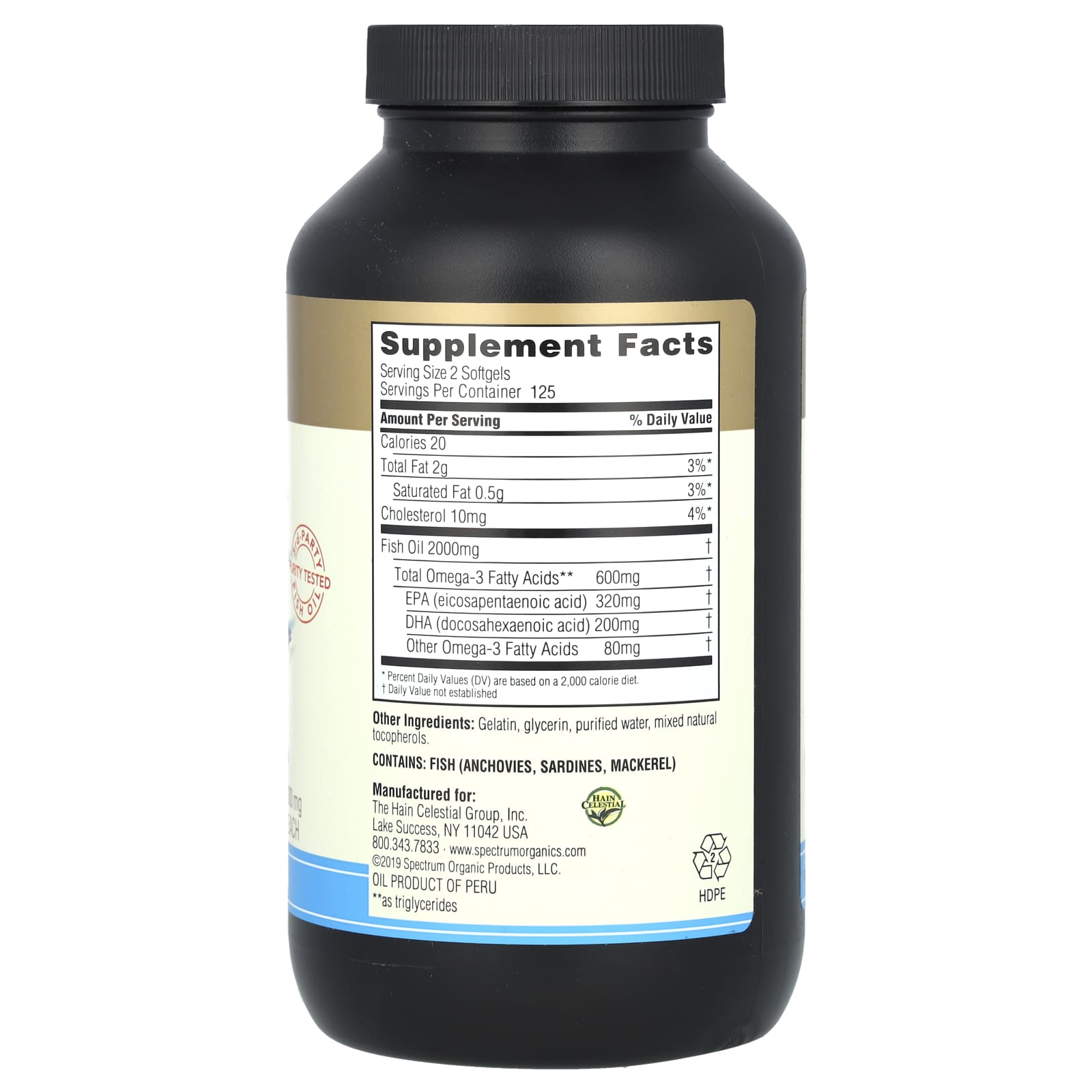 Spectrum Essentials, Fish Oil, Omega-3, 250 Softgels (500 mg per Softgel)