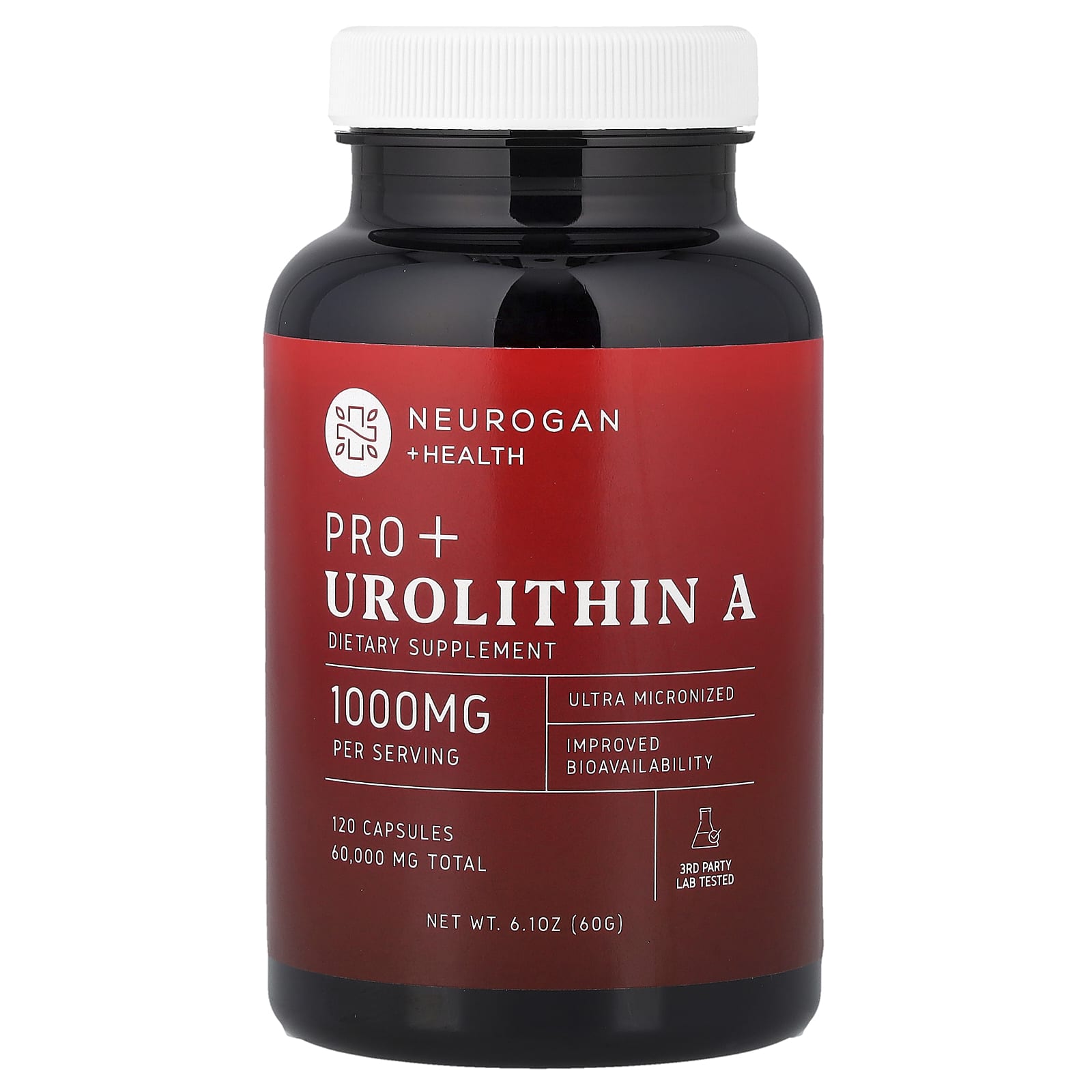 Neurogan Health, Pro+ Urolithin A, 120 Capsules (500 mg per Capsule)