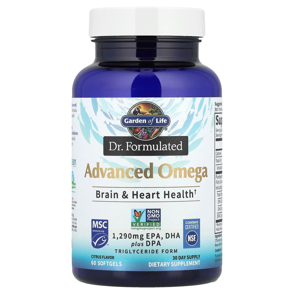 Garden of Life, Dr. Formulated, Advanced Omega, Citrus, 60 Softgels (645 mg per Softgel)