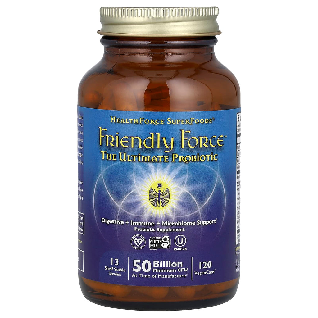 HealthForce Superfoods, Friendly Force™, The Ultimate Probiotic, 120 Vegan Caps