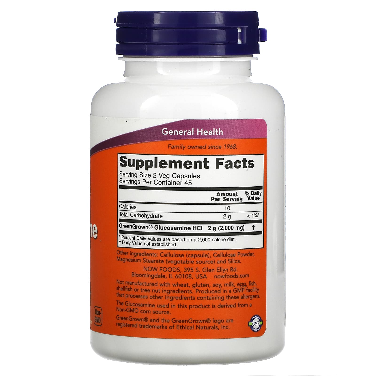 NOW Foods, Vegetarian Glucosamine '1000', 90 Veg Capsules (1,000 mg per Capsule)