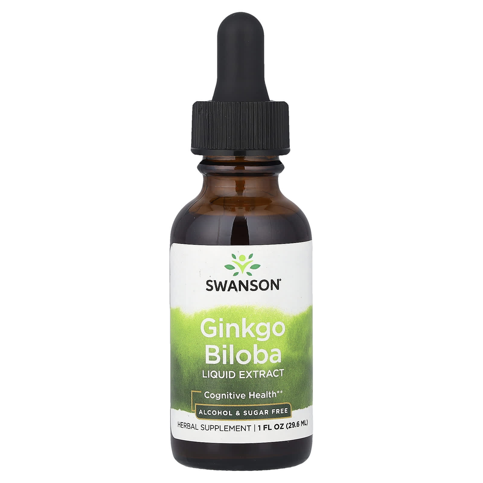 Swanson, Ginkgo Biloba Liquid Extract, Alcohol & Sugar Free, 1 fl oz (29.6 ml)