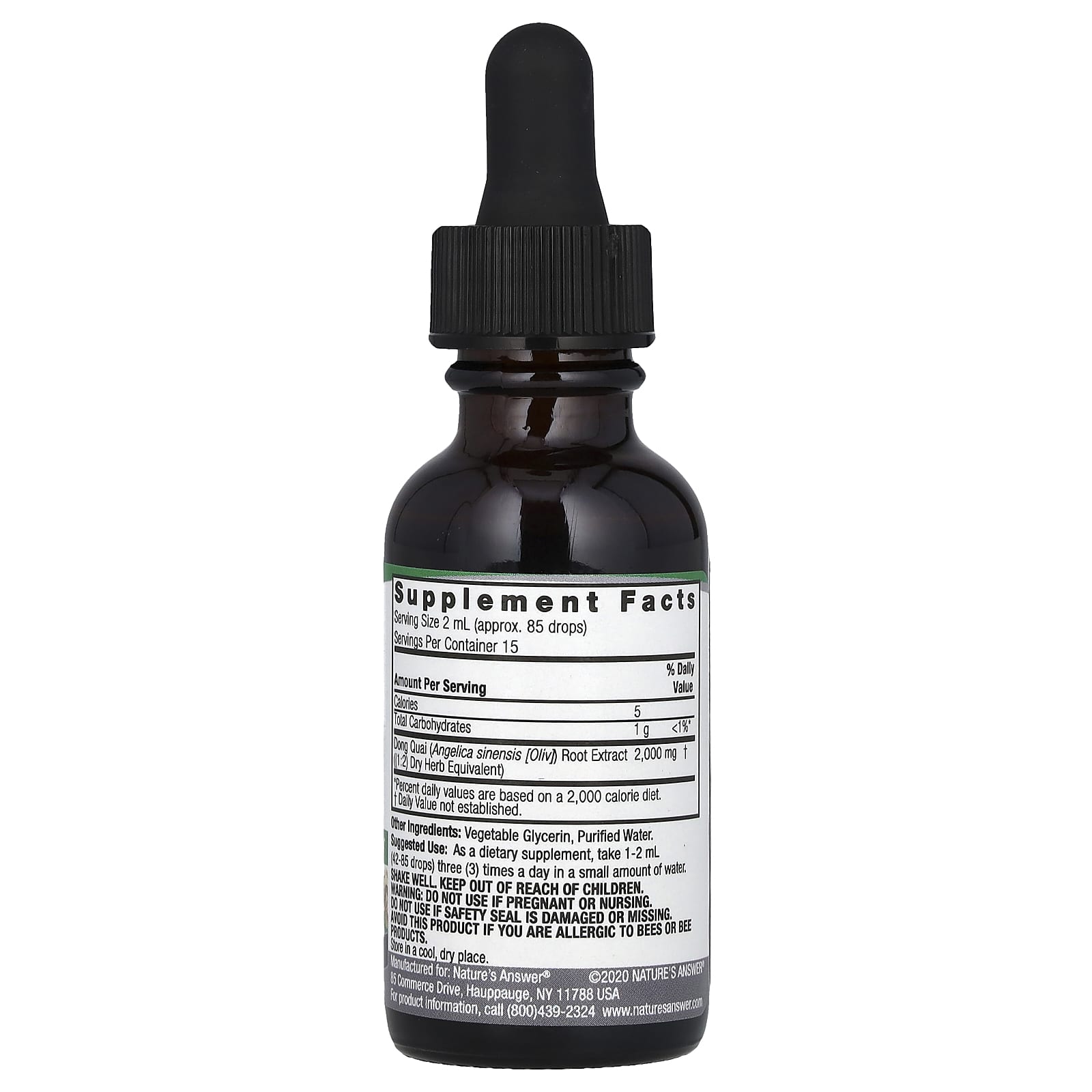 Nature's Answer, Dong Quai Root, Fluid Extract, Alcohol Free, 2,000 mg, 1 fl oz (30 ml)
