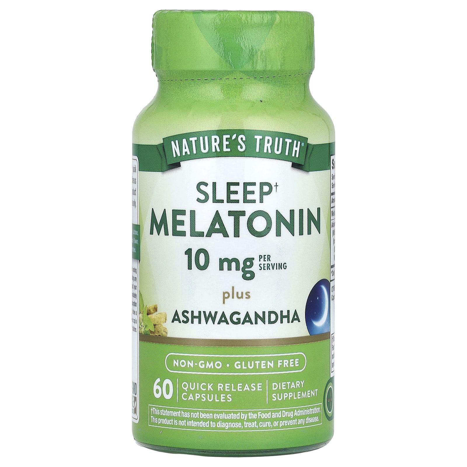 Nature's Truth, Sleep Melatonin Plus Ashwagandha, 60 Quick Release Capsules