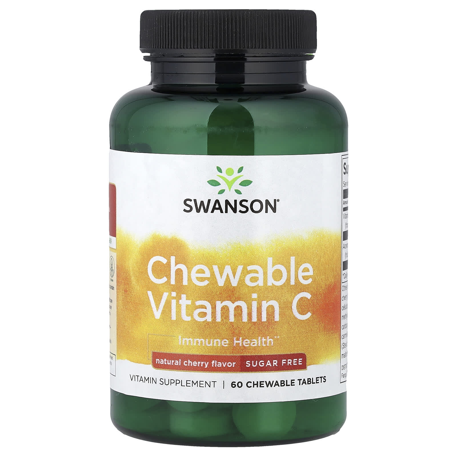 Swanson, Chewable Vitamin C, Sugar Free, Natural Cherry, 60 Chewable Tablets