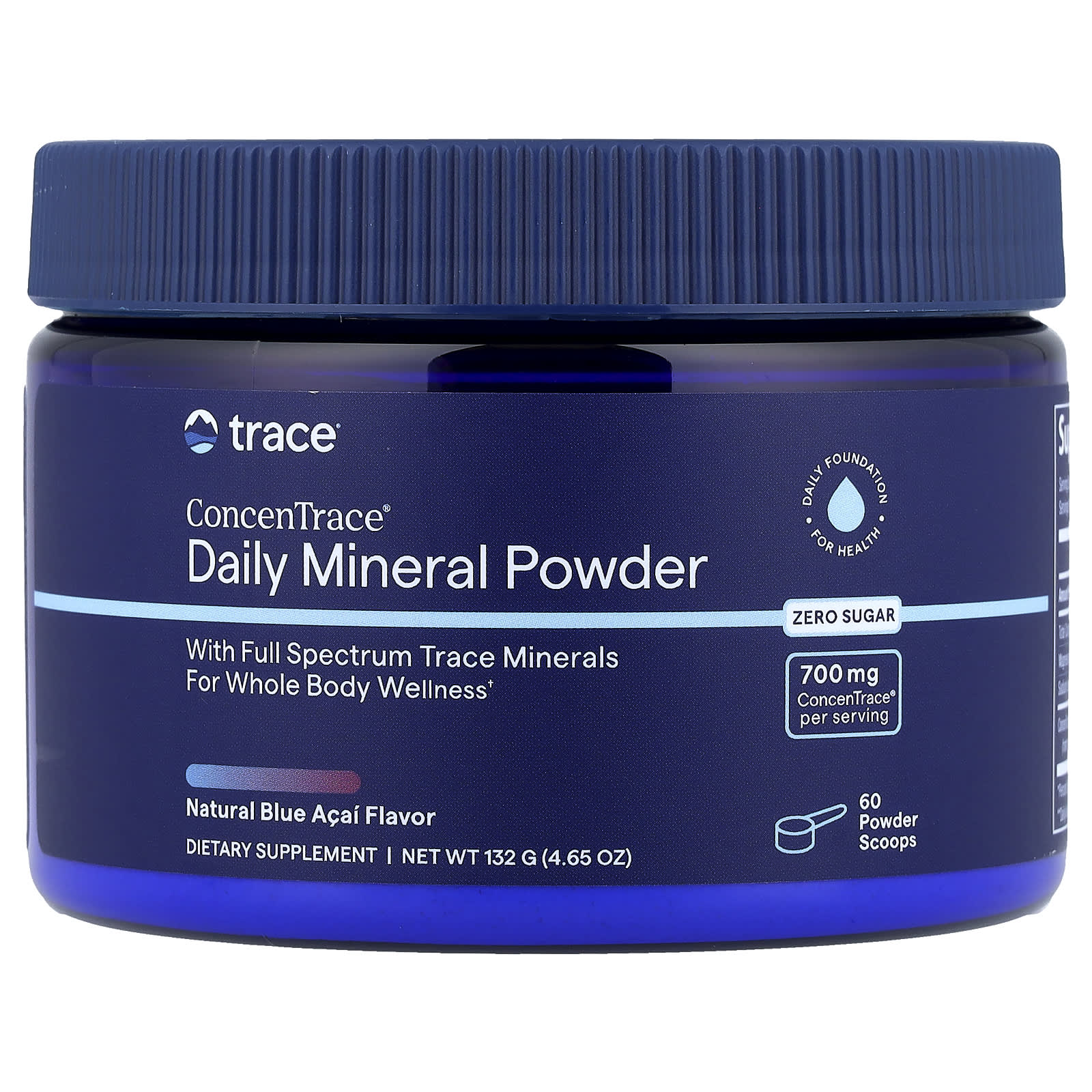 Trace, ConcenTrace®, Daily Mineral Powder, Natural Blue Acai, 4.65 oz (132 g)