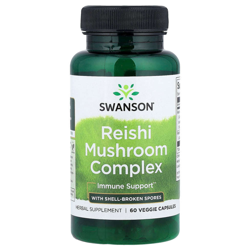 Swanson, Reishi Mushroom Complex with Shell-Broken Spores, 60 Veggie Capsules