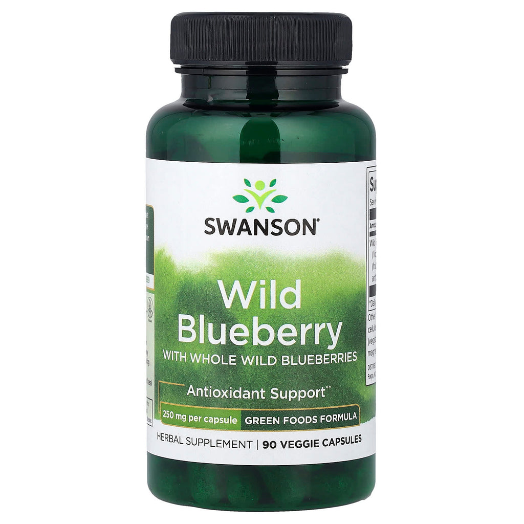 Swanson, Wild Blueberry with Whole Wild Blueberries, 250 mg, 90 Veggie Capsules