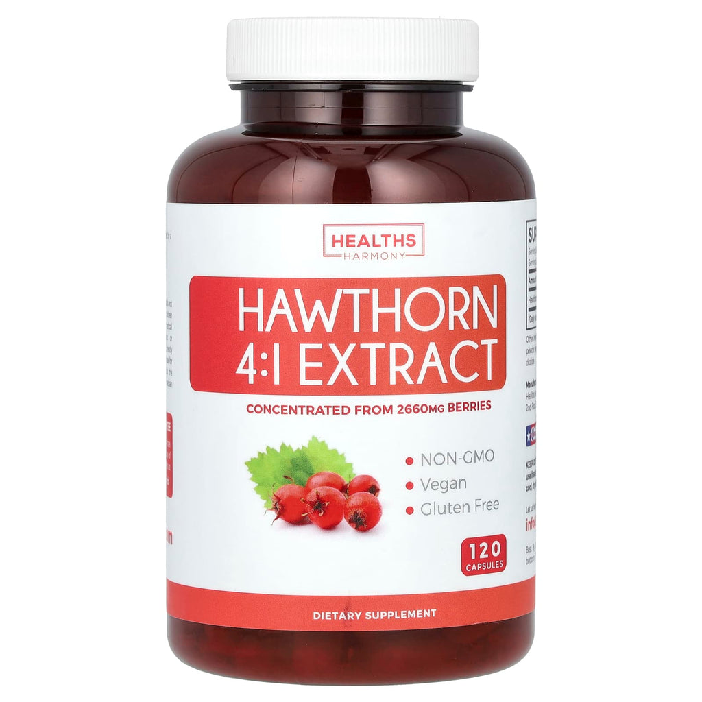 Healths Harmony, Hawthorn 4:1 Extract, 120 Capsules (665 mg per Capsule)