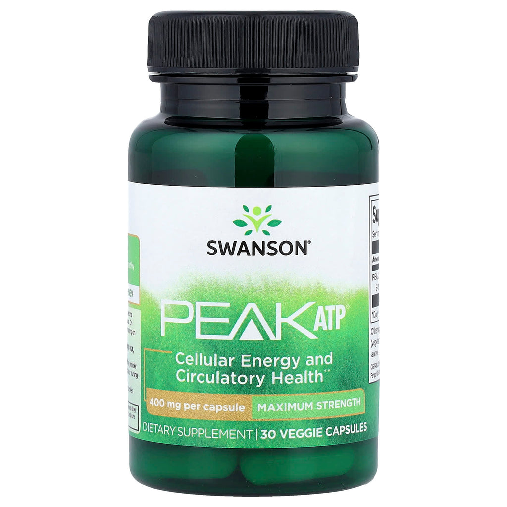 Swanson, Peak ATP®, Maximum Strength, 400 mg, 30 Veggie Capsules