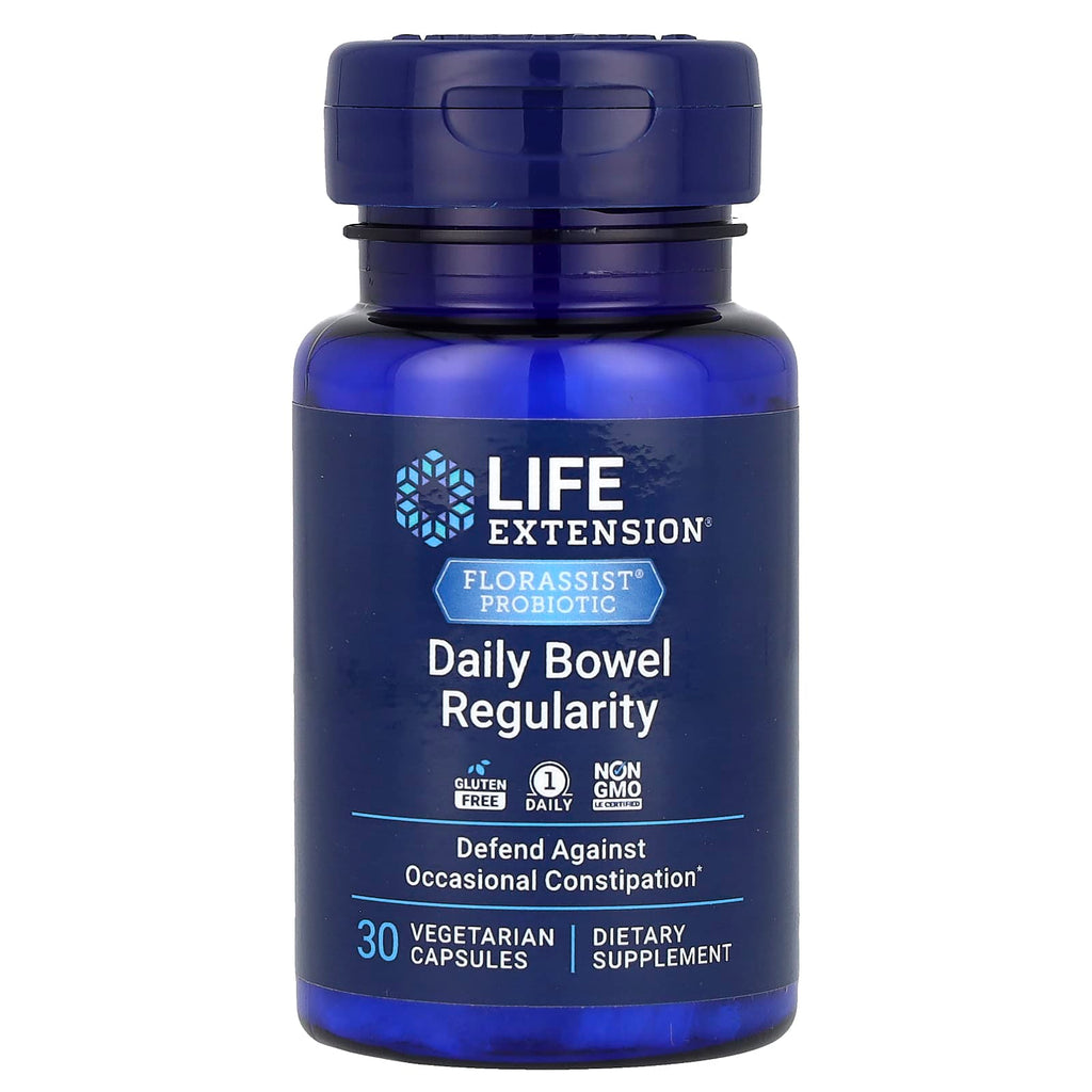 Life Extension, Florassist® Probiotic, Daily Bowel Regularity, 30 Vegetarian Capsules (57.5 mg per Capsule)
