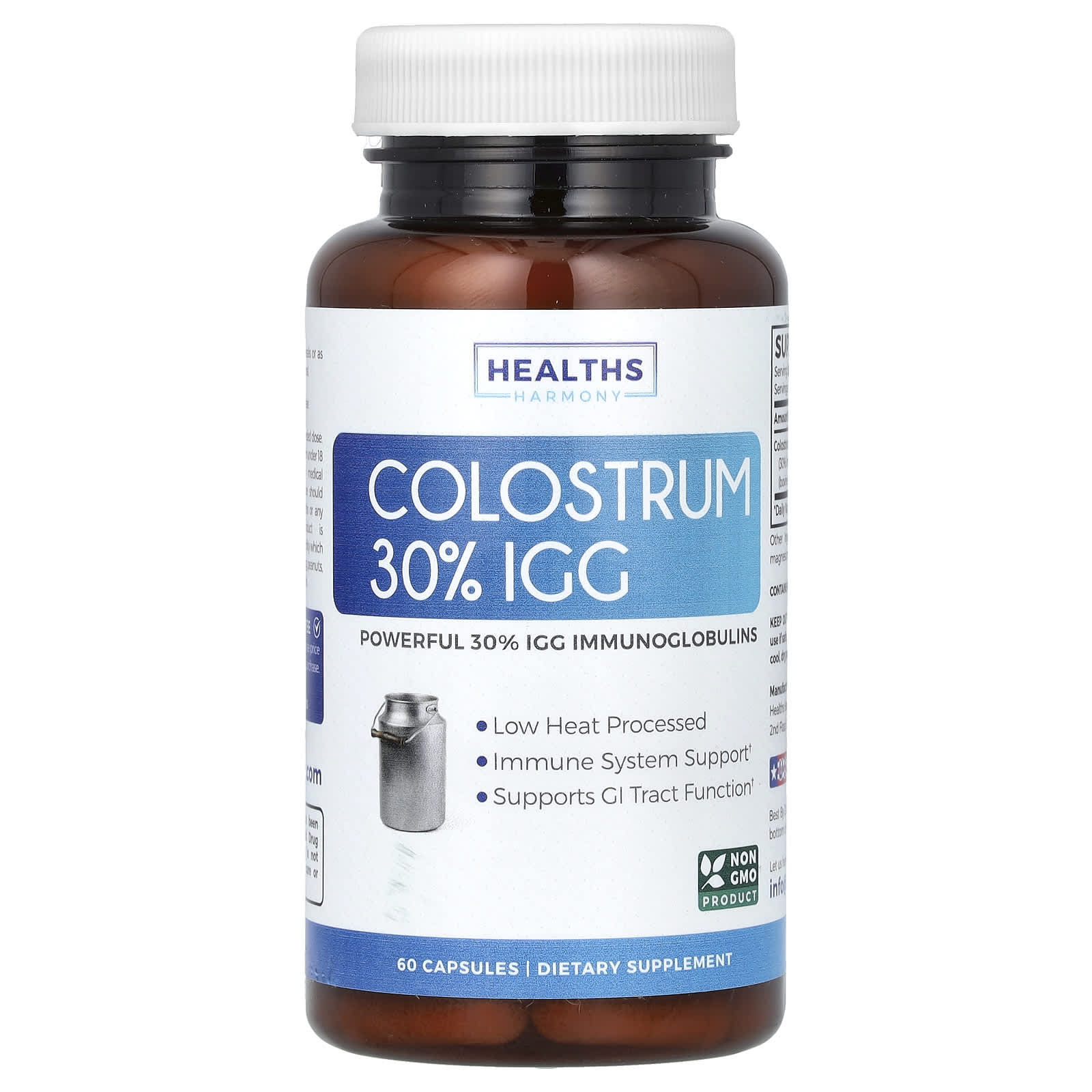 Healths Harmony, Colostrum 30% IGG, 60 Capsules (500 mg per Capsule)