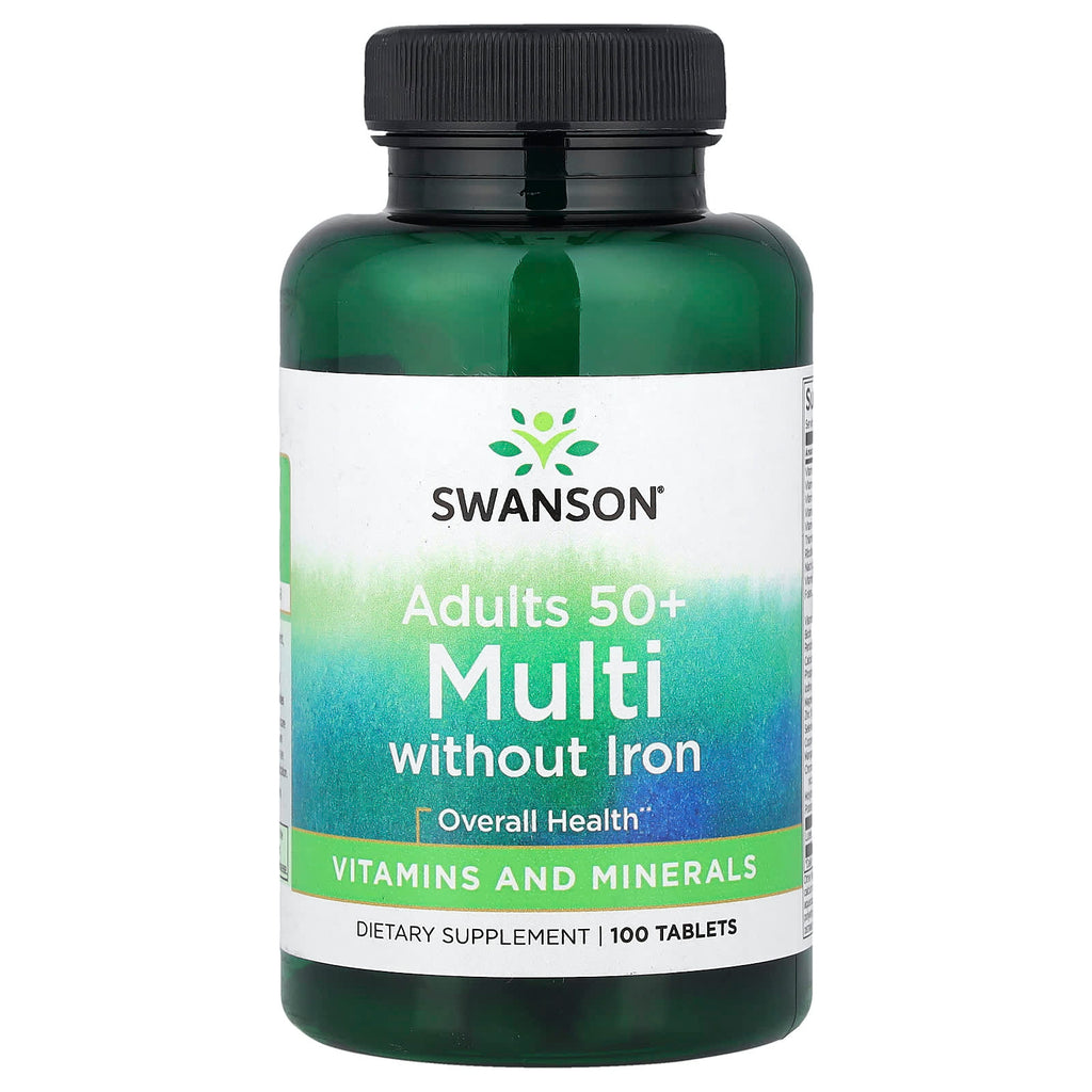 Swanson, Adults 50+ Multi Without Iron, 100 Tablets