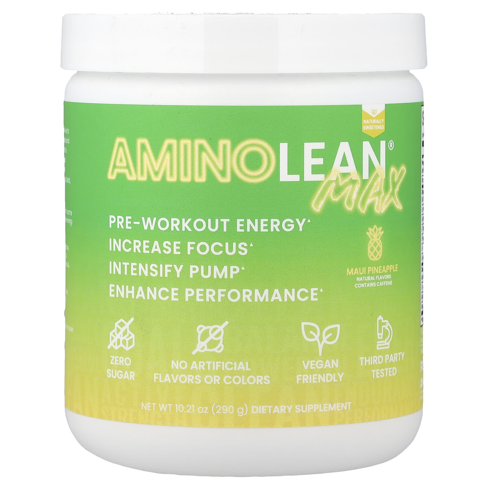 RSP Nutrition, AminoLean Max Pre-Workout Energy, Maui Pineapple, 10.21 oz (290 g)