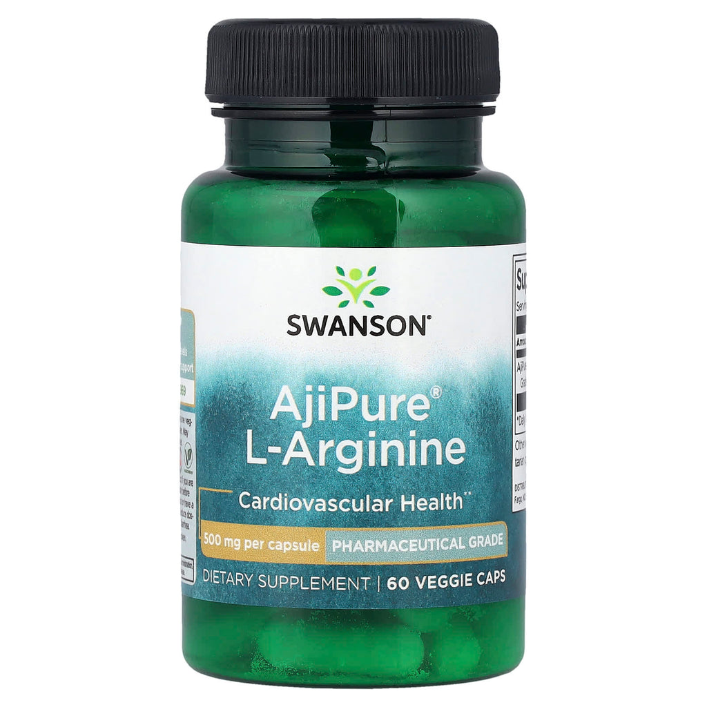 Swanson, AjiPure® L-Arginine, 500 mg, 60 Veggie Caps