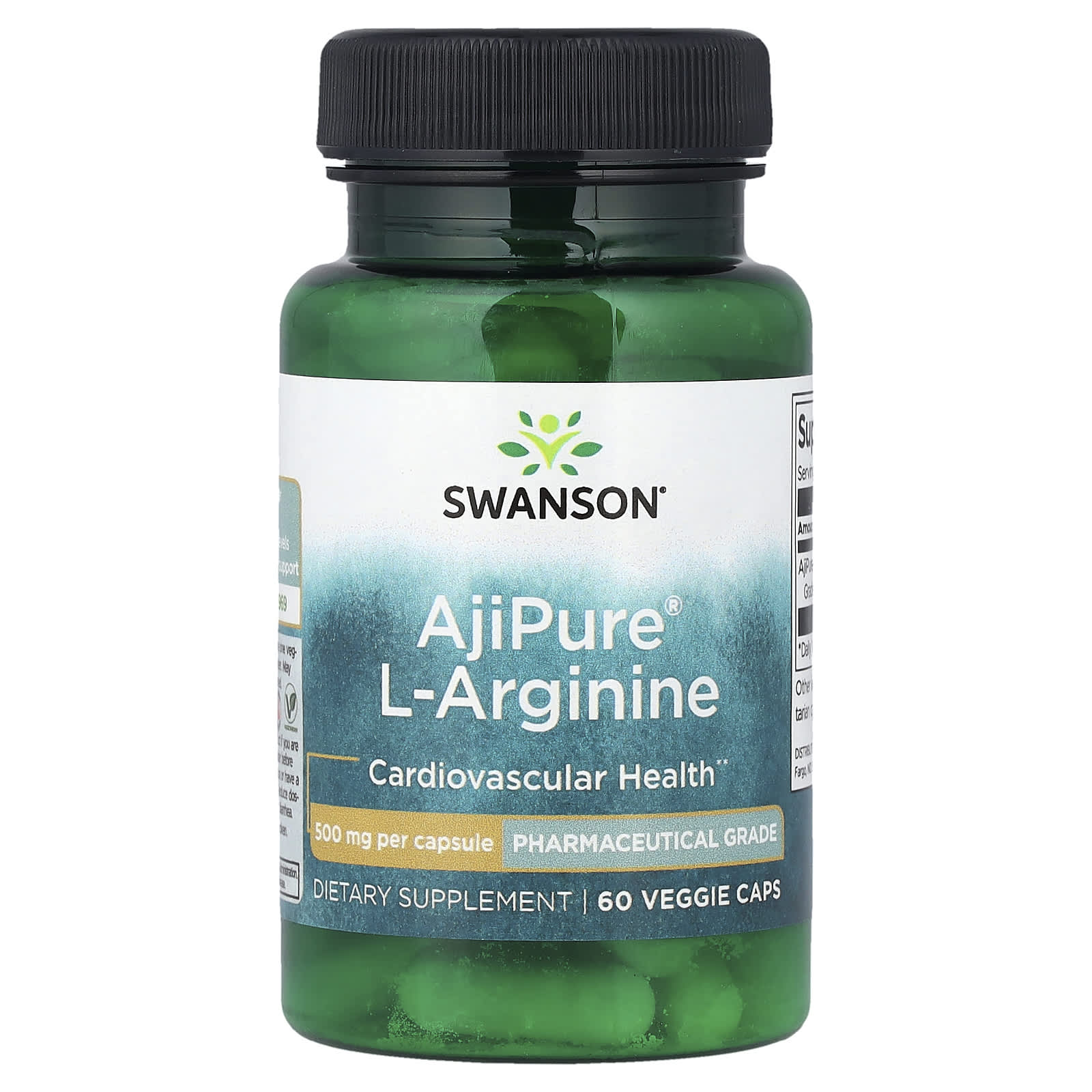 Swanson, AjiPure® L-Arginine, 500 mg, 60 Veggie Caps