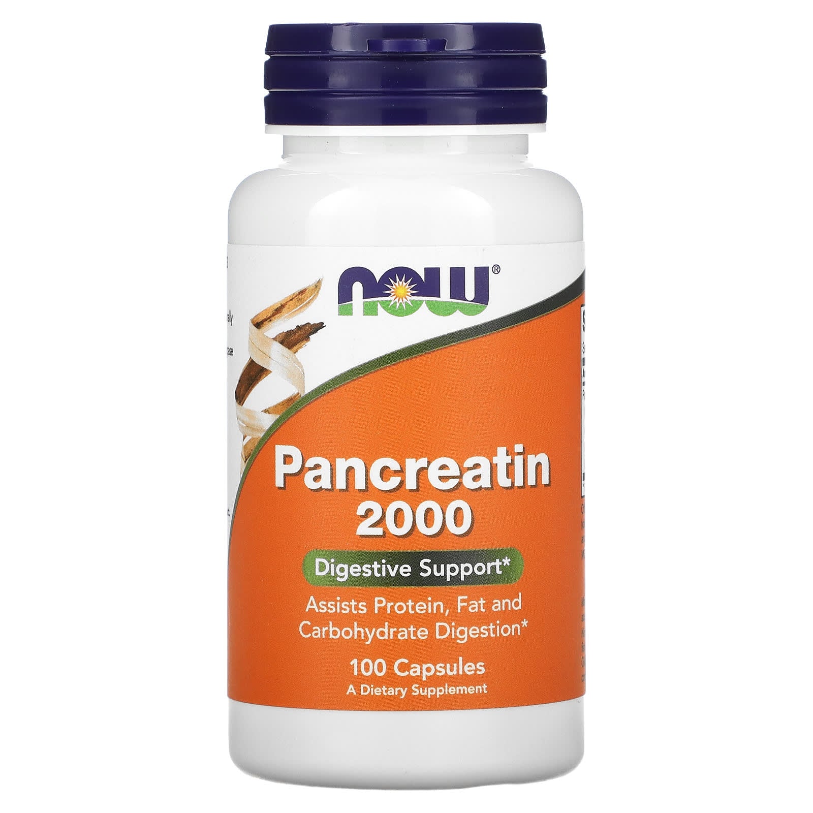 NOW Foods, Pancreatin 2000, 200 mg, 100 Capsules