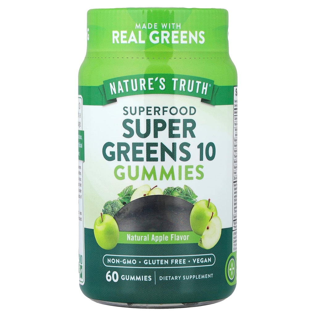 Nature's Truth, Super Food, Super Greens 10, Natural Apple, 60 Gummies