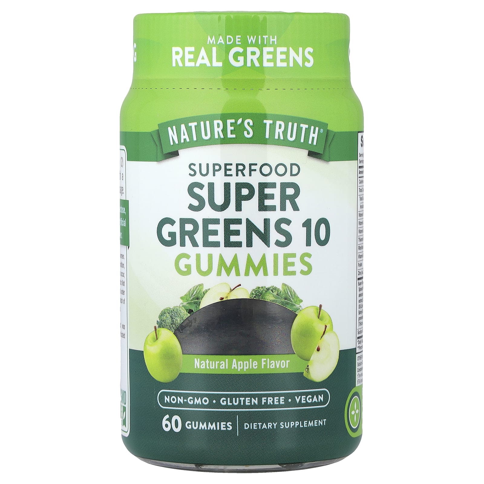 Nature's Truth, Super Food, Super Greens 10, Natural Apple, 60 Gummies