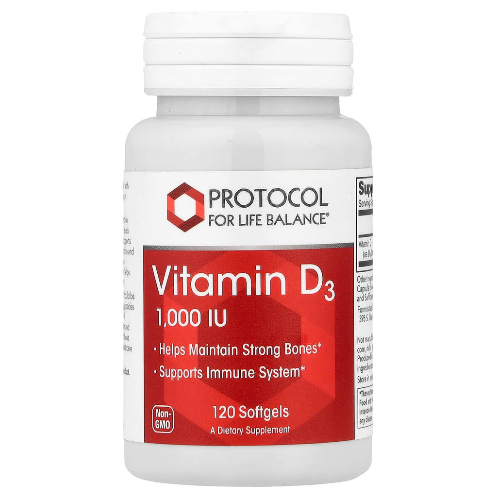 Protocol for Life Balance, Vitamin D3 , 1,000 IU, 120 Softgels