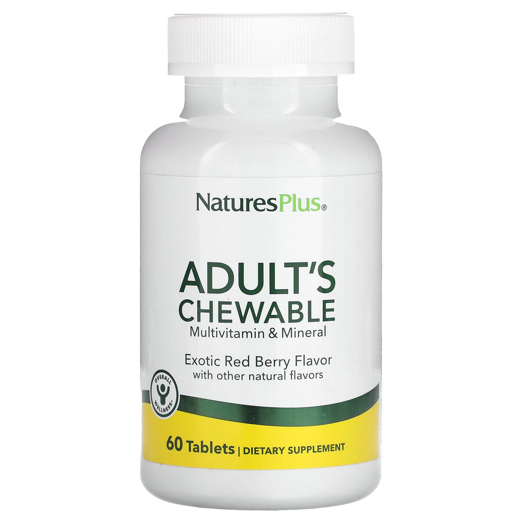 NaturesPlus, Adult's Chewable Multivitamin & Mineral, Exotic Red Berry , 60 Tablets