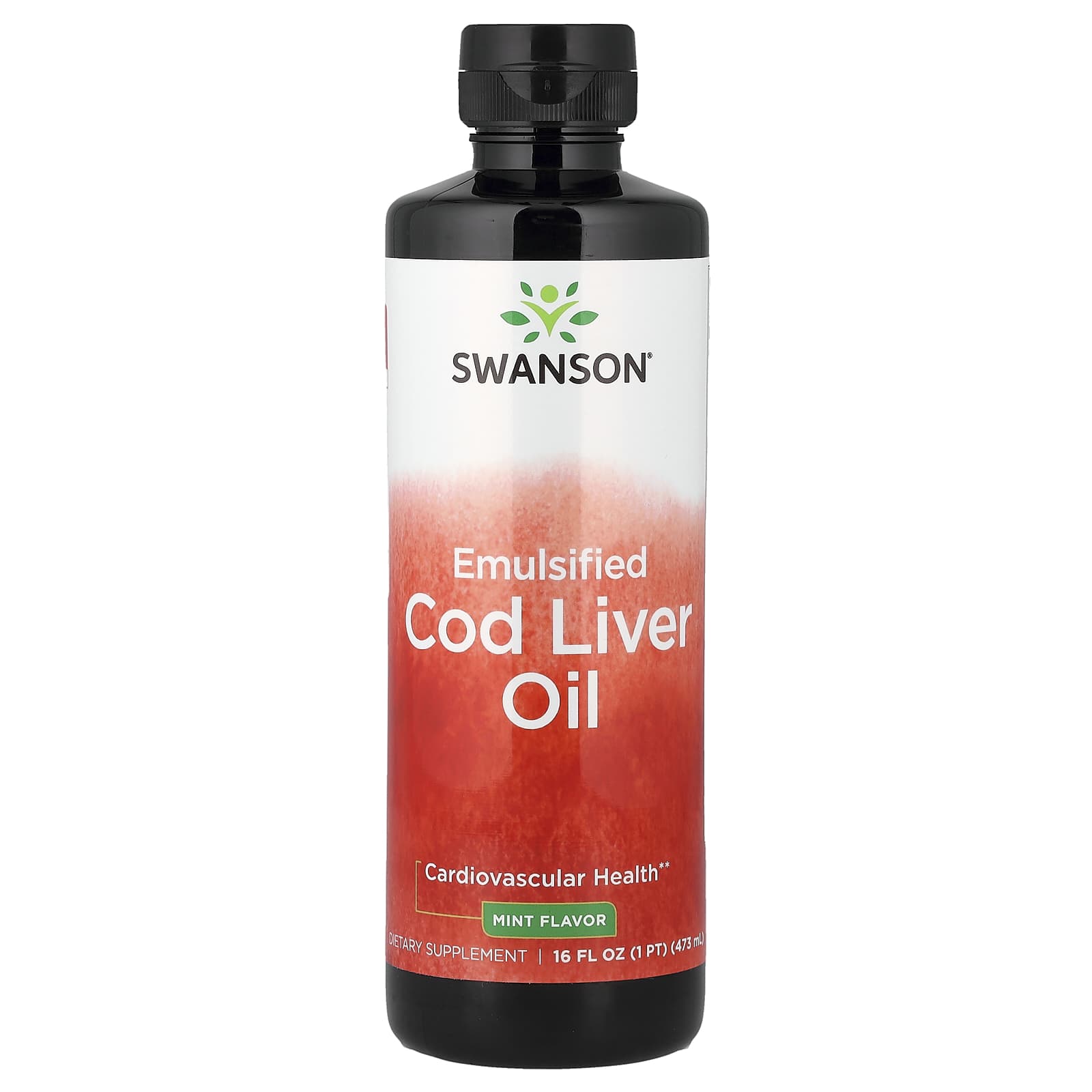 Swanson, Emulsified Cod Liver Oil, Mint, 16 fl oz (473 ml)