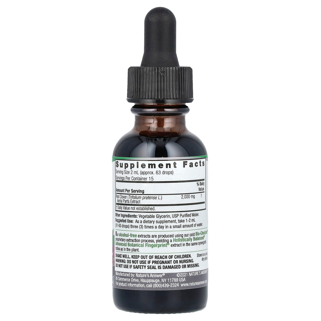 Nature's Answer, Red Clover Aerial Parts, Fluid Extract, Alcohol-Free, 2,000 mg, 1 fl oz (30 ml)