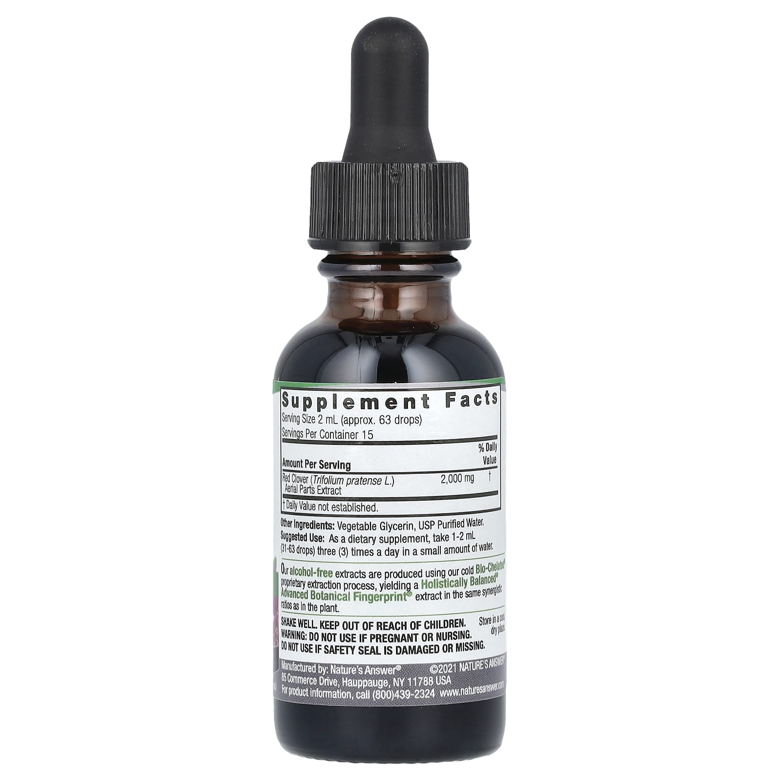Nature's Answer, Red Clover Aerial Parts, Fluid Extract, Alcohol-Free, 2,000 mg, 1 fl oz (30 ml)
