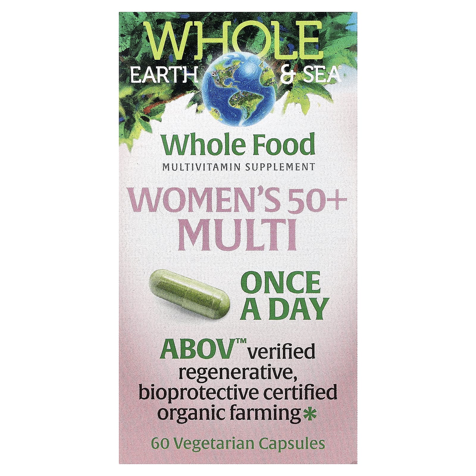 Natural Factors, Whole Earth & Sea®, Women's 50+ Multi, 60 Vegetarian Capsules