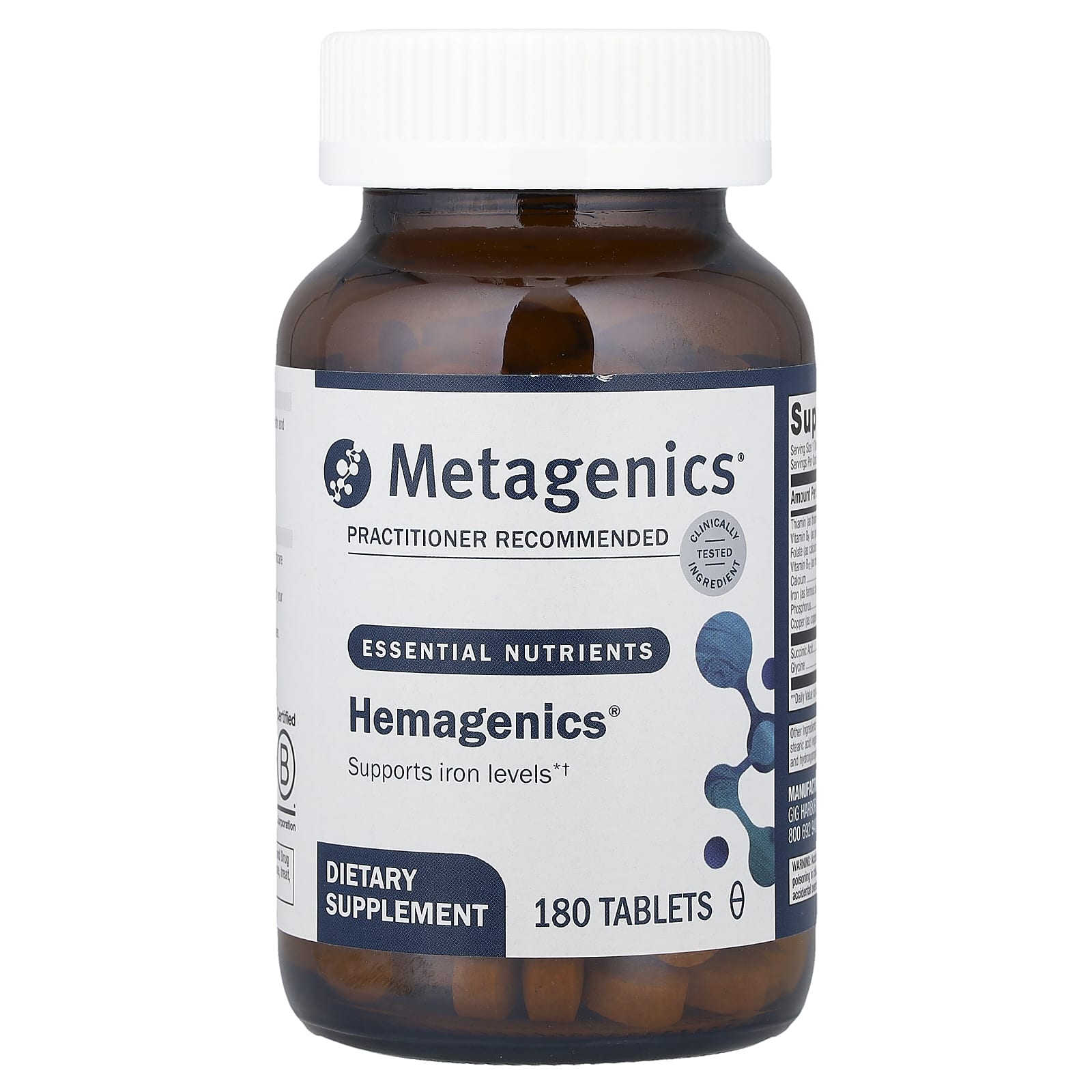 Metagenics, Hemagenics®, 180 Tablets