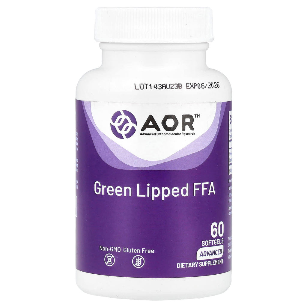 Advanced Orthomolecular Research AOR, Green Lipped FFA, 60 Softgels (50 mg per Softgel)