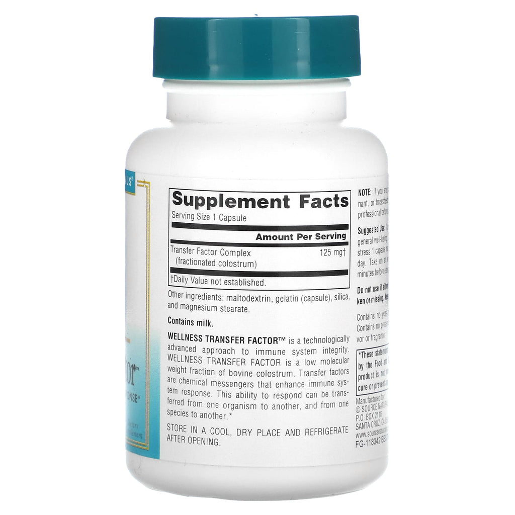 Source Naturals, Wellness, Transfer Factor, 125 mg, 60 Capsules
