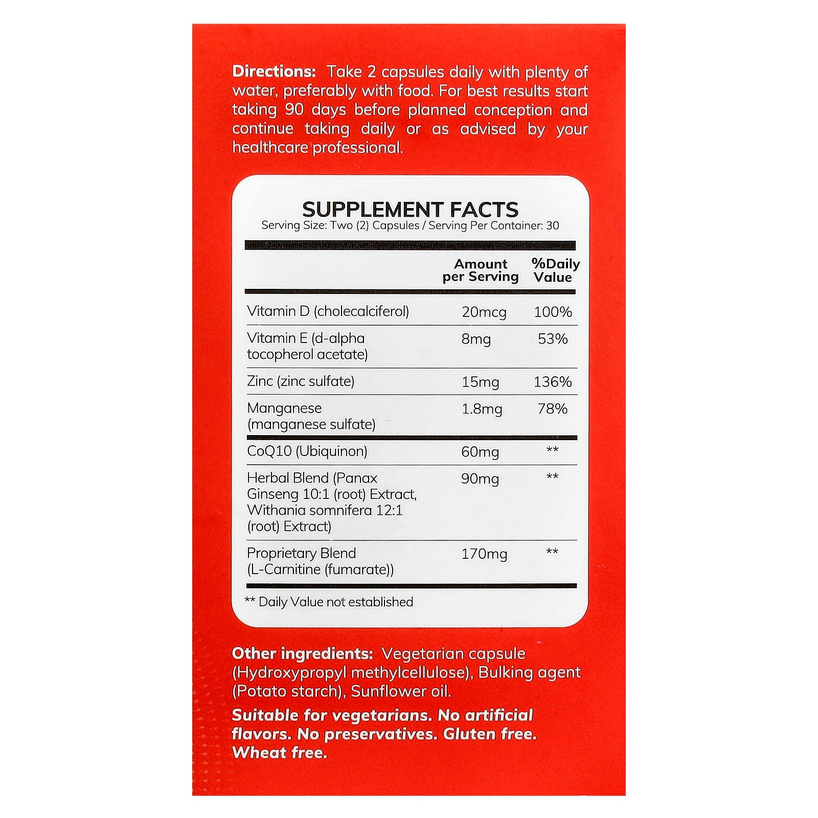Conceive Plus, Men's Motility Support, 60 Vegetarian Capsules