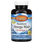 Carlson, Maximum Omega Minis, Natural Lemon, 120 Mini Softgels (500 mg per Soft Gel)