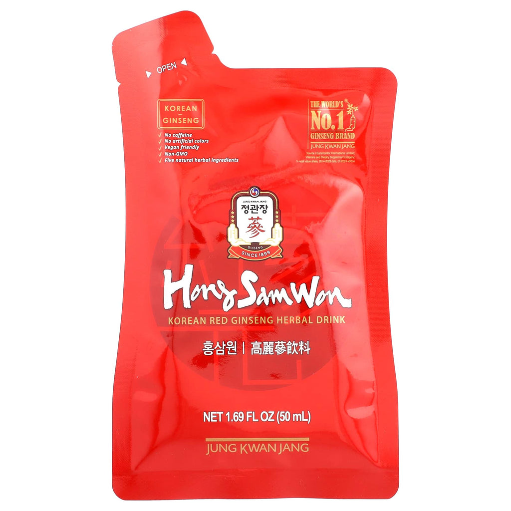 JungKwanJang, Korean Red Ginseng Herbal Drink, 20 Pouches, 1.69 fl oz (50 ml) Each