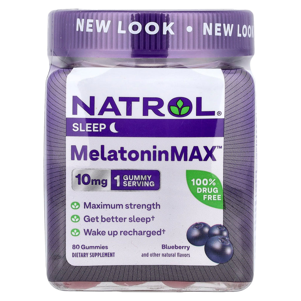Natrol, MelatoninMax™, Blueberry, 10 mg, 80 Gummies